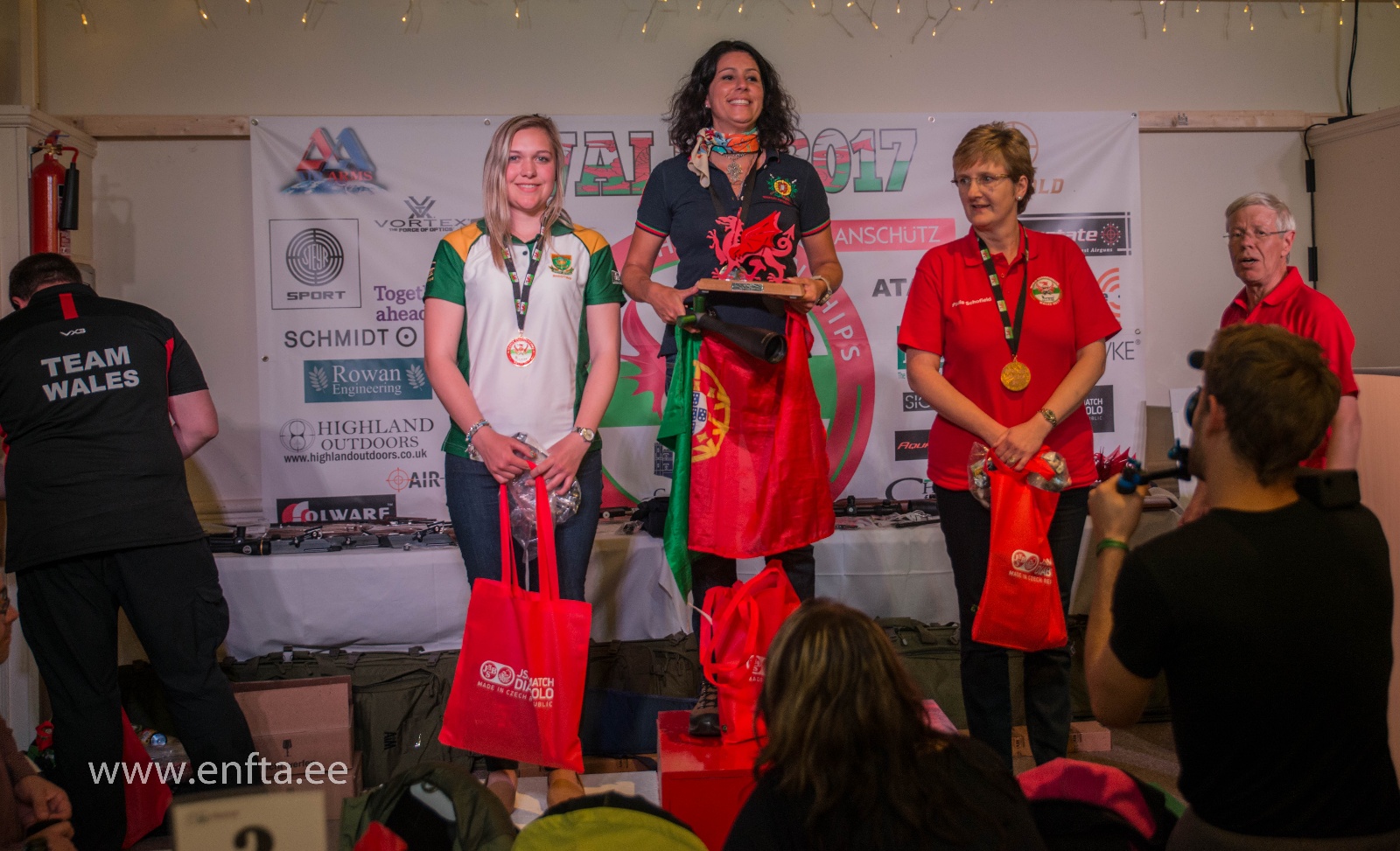 879 PCP top Ladies. From left Lauren Parsen ZA, Ana Pereira PT, Paula Schofield EN